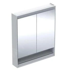 Geberit ONE - Spiegelkast Met LED-verlichting, 750x900x150 Mm, 2 Deuren, Met Nis, Wit 505.832.00.2