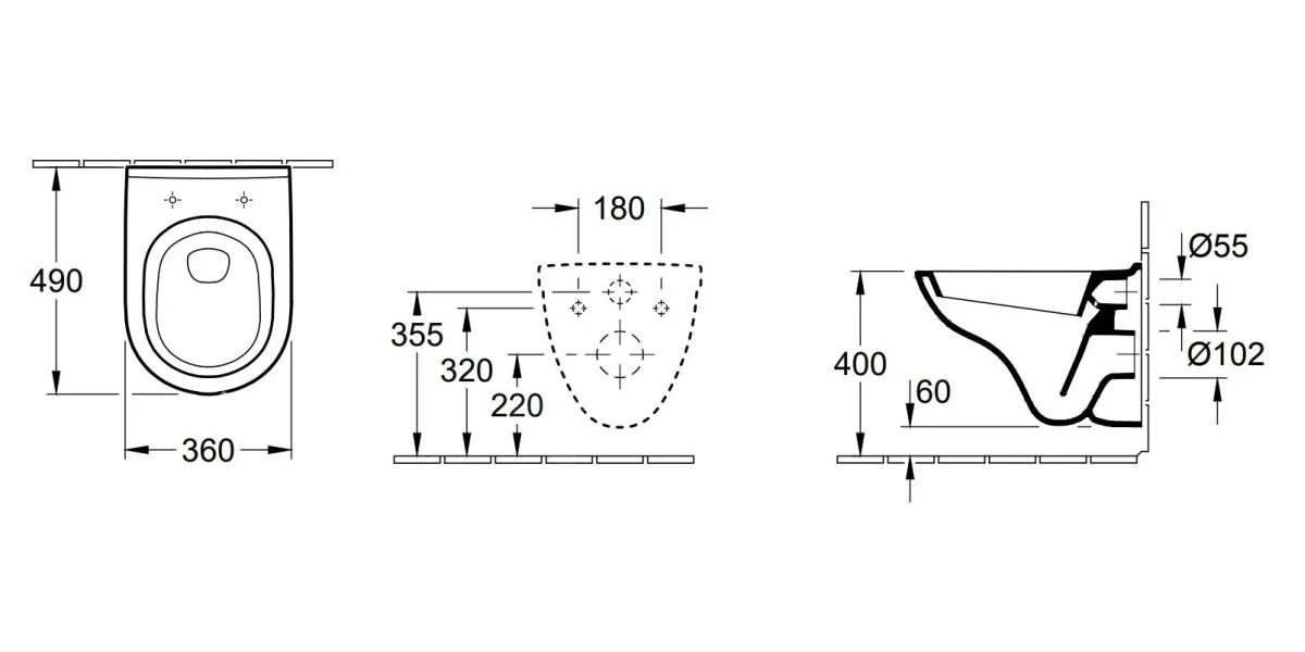 Villeroy & Boch O.novo - Compact Wandcloset, Met SoftClose Toiletzitting, CeramicPlus, Alpine Wit 5688H1R1 4 Villeroy & Boch O.novo - Compact Wandcloset, Met SoftClose Toiletzitting, CeramicPlus, Alpine Wit 5688H1R1 - Afbeelding 2