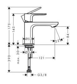 Hansgrohe Rebris S - Koudwaterkraan, Mat Zwart 72503670 -Badkamerartikelen Winkel 9a53099b33895b621f83be3b