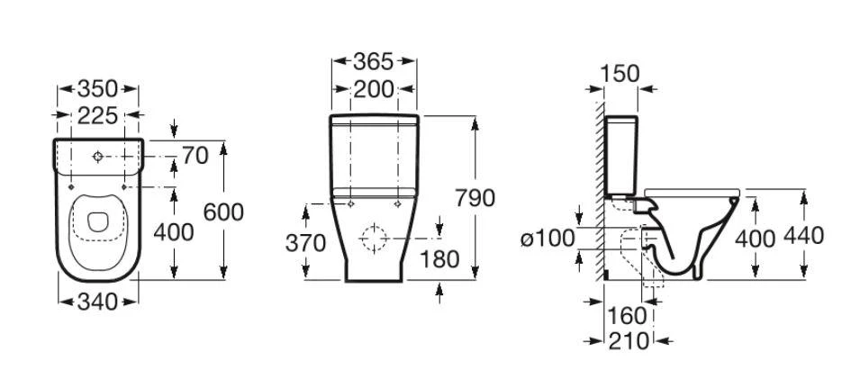 Roca The Gap - Spoelreservoir, DualFlush, Aansluiting Links Onderaan, Wit A341730000 4 Roca The Gap - Spoelreservoir, DualFlush, Aansluiting Links Onderaan, Wit A341730000 - Afbeelding 2
