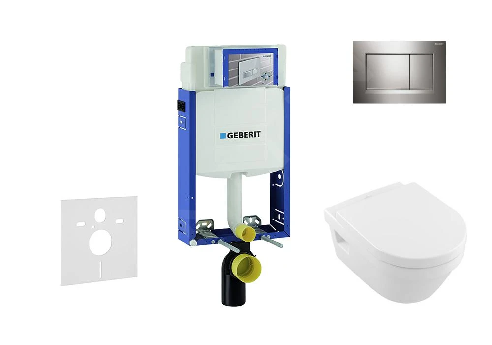 Geberit Kombifix - Inbouwreservoir Voor Hangend Toilet Met SIGMA30 Bedieningsknop, Glanzend Chroom/mat Chroom + Villeroy Boch - Hangend Toilet En Wc-bril, DirectFlush, SoftClose, CeramicPlus 110.302.00.5 NB6 3 Geberit Kombifix - Inbouwreservoir Voor Hangend Toilet Met SIGMA30 Bedieningsknop, Glanzend Chroom/mat Chroom + Villeroy Boch - Hangend Toilet En Wc-bril, DirectFlush, SoftClose, CeramicPlus 110.302.00.5 NB6