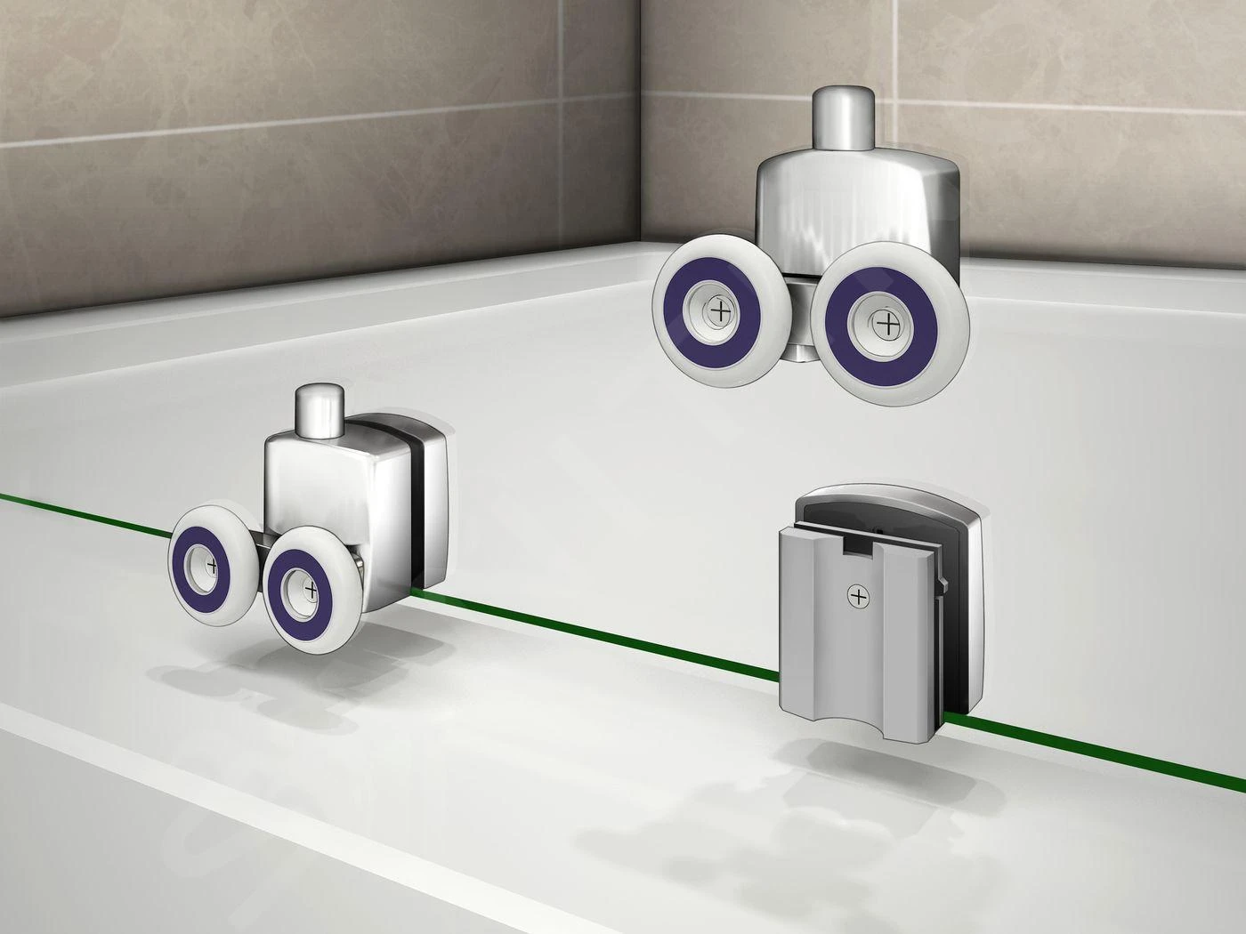 Lansanit LitIN Vati - Douchecabine 3 Delig 900x1200 Mm, Incl. Douchebak, Glanzend Aluminium/helder Glas SR90X120-C-SET 7 Lansanit LitIN Vati - Douchecabine 3 Delig 900x1200 Mm, Incl. Douchebak, Glanzend Aluminium/helder Glas SR90X120-C-SET - Afbeelding 5