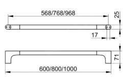 Keuco Edition 400 - Handdoekhouder, Lengte 800 Mm, Zwart Chroom Geborsteld 11501130800 -Badkamerartikelen Winkel abf3f07441152e73107a4d80 1