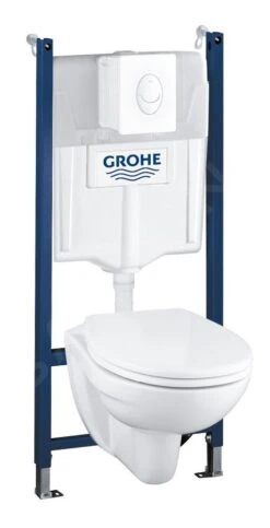 Grohe Solido - Toiletset Met Hangend Toilet + Softclose Wc Bril, Skate Air Drukknop, Wit 39117000