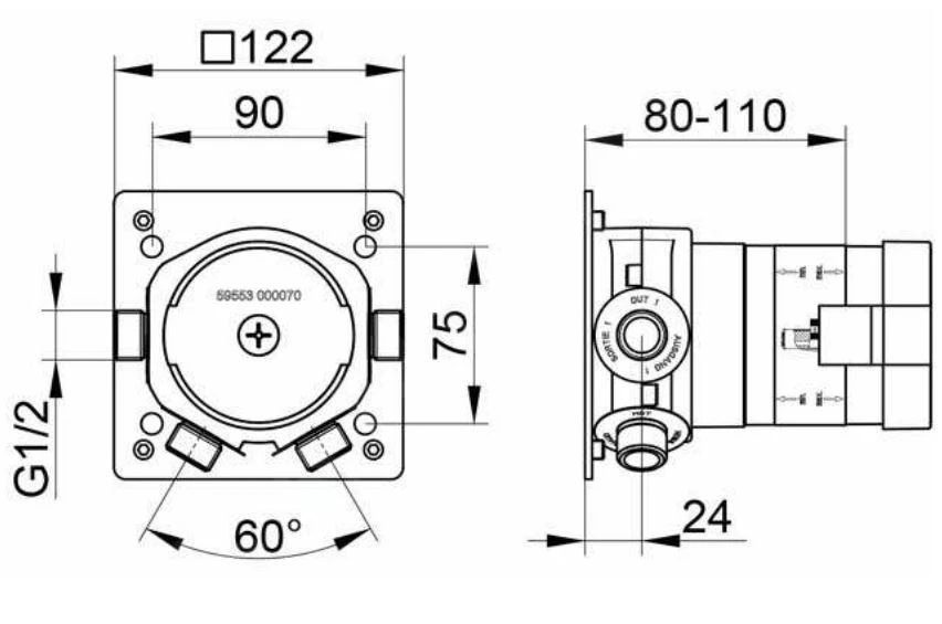 Keuco Toebehoren - Inbouwdeel Met Thermostaat DN15 59553000070 4 Keuco Toebehoren - Inbouwdeel Met Thermostaat DN15 59553000070 - Afbeelding 2
