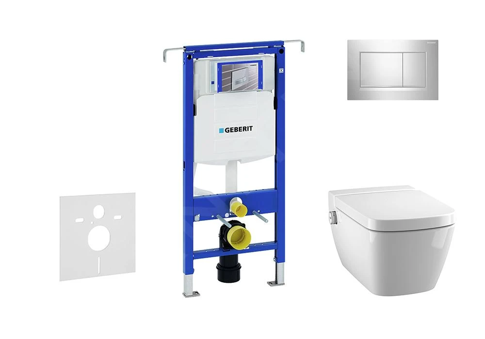 Geberit Duofix - Inbouwreservoir Voor Hangend Toilet Met SIGMA30 Bedieningsknop, Glanzend Chroom/chroom Mat + Tece One - Hangend Douche-wc En Wc-bril, Rimless, SoftClose 111.355.00.5 NT6 3 Geberit Duofix - Inbouwreservoir Voor Hangend Toilet Met SIGMA30 Bedieningsknop, Glanzend Chroom/chroom Mat + Tece One - Hangend Douche-wc En Wc-bril, Rimless, SoftClose 111.355.00.5 NT6