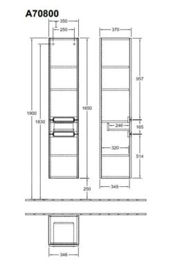 Villeroy & Boch Subway 2.0 - Hoge Badkamerkast, 1650x370x350 Mm, Mat Wit A70800MS -Badkamerartikelen Winkel b986dd3b72cf795670d68bd6