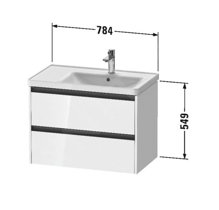 Duravit Ketho.2 - Wastafelkast 549x784x455 Mm, 2 Laden, Mat Wit K25286018180000 4 Duravit Ketho.2 - Wastafelkast 549x784x455 Mm, 2 Laden, Mat Wit K25286018180000 - Afbeelding 2