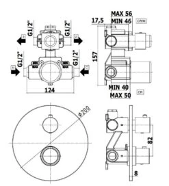 Paffoni Light - Inbouw Thermostaat Douchekraan Met Inbouwdeel, 2 Functies, Mat Zwart LIQ018NO -Badkamerartikelen Winkel c3621cdf469131ab02b2d15a