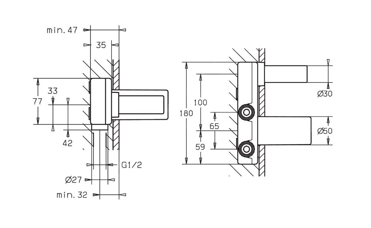 Hansa Vario - Inbouw Basisgarnituur Voor 2-gats Wastafelkraan, DN15 57860100 4 Hansa Vario - Inbouw Basisgarnituur Voor 2-gats Wastafelkraan, DN15 57860100 - Afbeelding 2