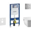 Geberit Duofix - Inbouwreservoir Voor Hangend Toilet Met SIGMA01 Bedieningsknop, Glanzend Chroom + Tece One - Hangend Douche-wc En Wc-bril, Rimless, SoftClose 111.300.00.5 NT2 -Badkamerartikelen Winkel c65ed9f2153d1f52604910e7