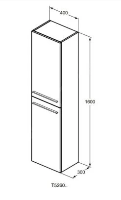 Ideal Standard I.Life A - Hoge Kast 400x300x1600 Mm, 2 Deuren L/P, Coffee Eiken T5260NW -Badkamerartikelen Winkel c730c17c140e32740b274471