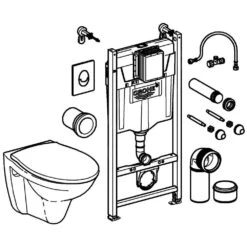 Grohe Solido - Toiletset Met Hangend Toilet + Softclose Wc Bril, Skate Air Drukknop, Wit 39117000 -Badkamerartikelen Winkel cc2f2c0eb3e53fb15ae01bbc
