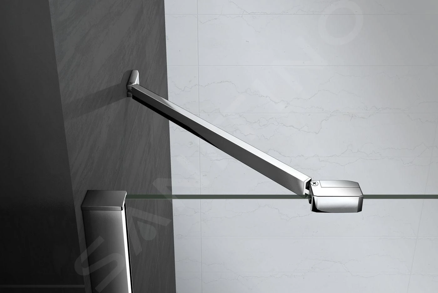 Lansanit LitLUX Brix - Vaste Douchewand 800 Mm, Glanzend Aluminium/helder Glas SPHY80 7 Lansanit LitLUX Brix - Vaste Douchewand 800 Mm, Glanzend Aluminium/helder Glas SPHY80 - Afbeelding 5