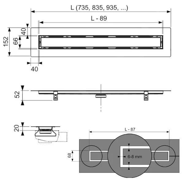 Tece TECEdrainline - Douchegoot 900 Mm, Voor Het Aanbrengen Van Tegels, Met Afdekking, Rvs 650900 4 Tece TECEdrainline - Douchegoot 900 Mm, Voor Het Aanbrengen Van Tegels, Met Afdekking, Rvs 650900 - Afbeelding 2