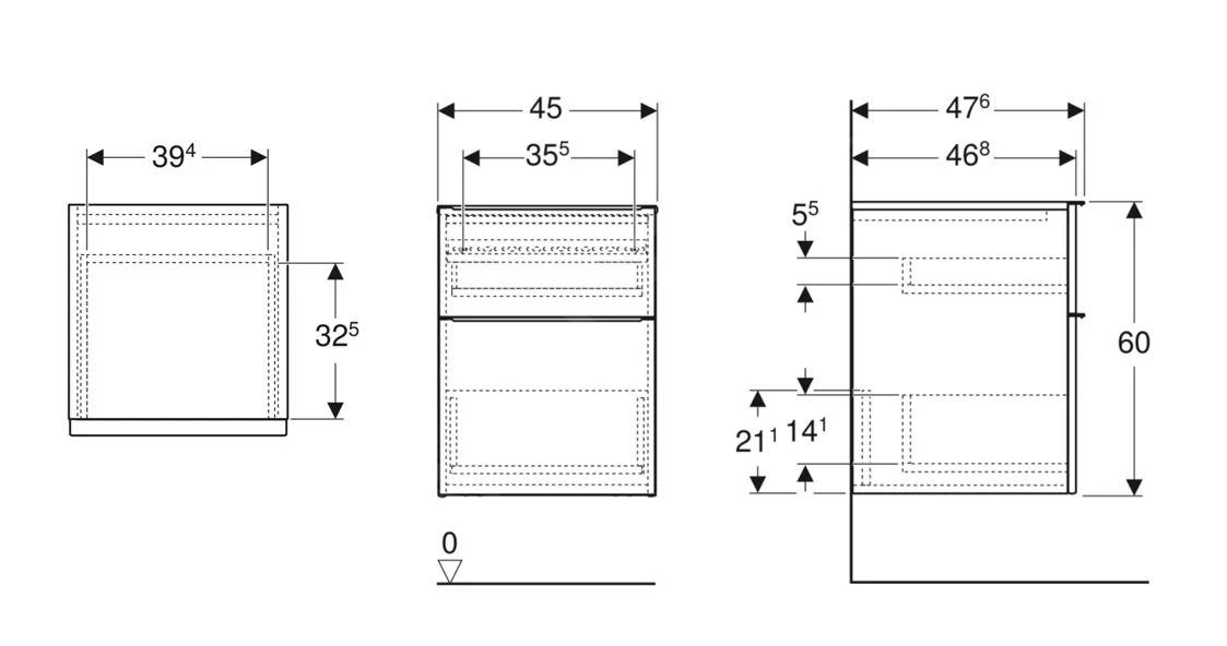 Geberit ICon - Zijkast 45x60x48 Cm, 2 Laden, Lava 502.315.JK.1 4 Geberit ICon - Zijkast 45x60x48 Cm, 2 Laden, Lava 502.315.JK.1 - Afbeelding 2