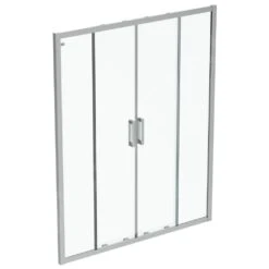 Ideal Standard Connect 2 - Schuifdeuren, 4-delig, 1500 Mm, Silver Bright/helder Glas K9281EO