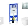 Geberit Duofix - Toiletset Met Bedieningsplaat Sigma30, Mat Chroom/chroom + Duravit ME By Starck Hangend Toilet En Wc Bril, Rimless, SoftClose 111.355.00.5 NM7 -Badkamerartikelen Winkel dfc2263bec501683c532f1d2