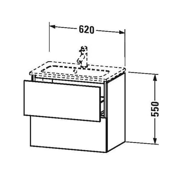 Duravit L-Cube - Wastafelonderkast Compact, 550x620x391 Mm, 2 Laden, Glanzend Wit LC625602222 4 Duravit L-Cube - Wastafelonderkast Compact, 550x620x391 Mm, 2 Laden, Glanzend Wit LC625602222 - Afbeelding 2