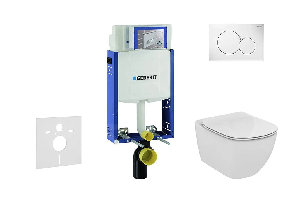 Geberit Kombifix - Inbouwreservoir Voor Hangend Toilet Met SIGMA01 Bedieningsknop, Alpine Wit + Ideal Standard Tesi - Hangend Toilet En Wc-bril, Aquablade, SoftClose 110.302.00.5 NU1 3 Geberit Kombifix - Inbouwreservoir Voor Hangend Toilet Met SIGMA01 Bedieningsknop, Alpine Wit + Ideal Standard Tesi - Hangend Toilet En Wc-bril, Aquablade, SoftClose 110.302.00.5 NU1