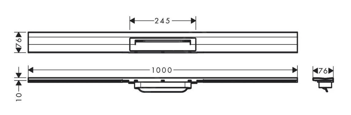 Hansgrohe RainDrain Flex - Douchegoot Met Rvs Rooster 1000, Wandmodel, Inkortbaar, Gepolijst Goud 56053990 4 Hansgrohe RainDrain Flex - Douchegoot Met Rvs Rooster 1000, Wandmodel, Inkortbaar, Gepolijst Goud 56053990 - Afbeelding 2