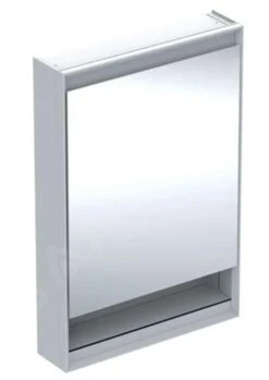 Geberit ONE - Spiegelkast Met LED-verlichting, 600x900x150 Mm, Scharnieren Links, Met Nis, Aluminium 505.830.00.1