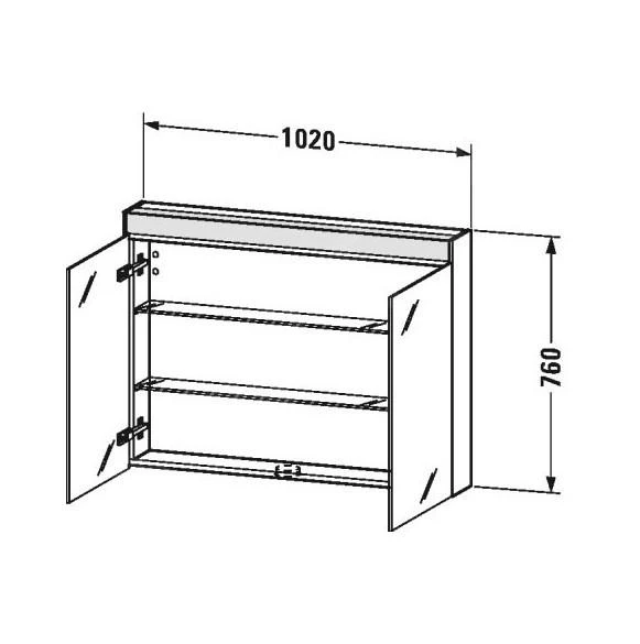 Duravit Brioso - Spiegelkast 760x1020x148 Mm, Links, 1 Deur, Glans Wit BR7103022221000 4 Duravit Brioso - Spiegelkast 760x1020x148 Mm, Links, 1 Deur, Glans Wit BR7103022221000 - Afbeelding 2