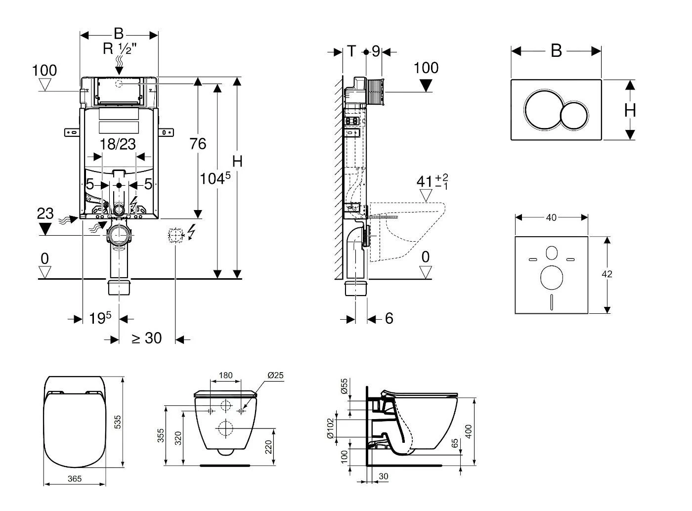 Geberit Kombifix - Inbouwreservoir Voor Hangend Toilet Met SIGMA01 Bedieningsknop, Alpine Wit + Ideal Standard Tesi - Hangend Toilet En Wc-bril, Aquablade, SoftClose 110.302.00.5 NU1 4 Geberit Kombifix - Inbouwreservoir Voor Hangend Toilet Met SIGMA01 Bedieningsknop, Alpine Wit + Ideal Standard Tesi - Hangend Toilet En Wc-bril, Aquablade, SoftClose 110.302.00.5 NU1 - Afbeelding 2