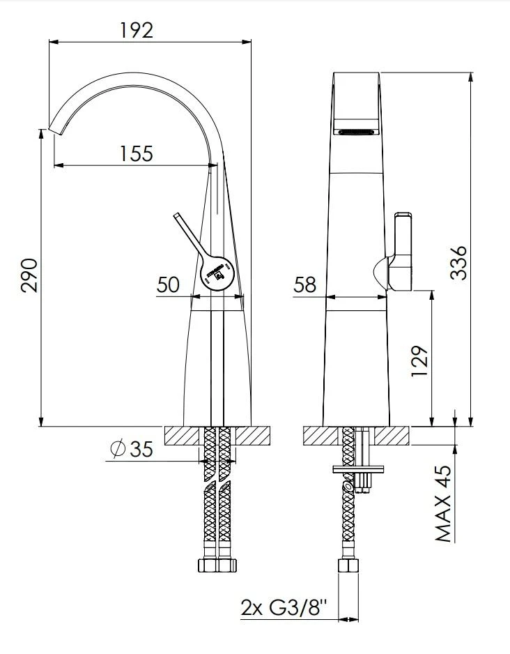 Steinberg 280 - Wastafelkraan, Rose Goud 280 1700 RG 4 Steinberg 280 - Wastafelkraan, Rose Goud 280 1700 RG - Afbeelding 2