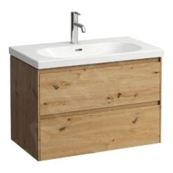 Laufen Lani - Wastafelonderkast, 79x44x52 Cm, 2 Laden, Eiken H4035521122671