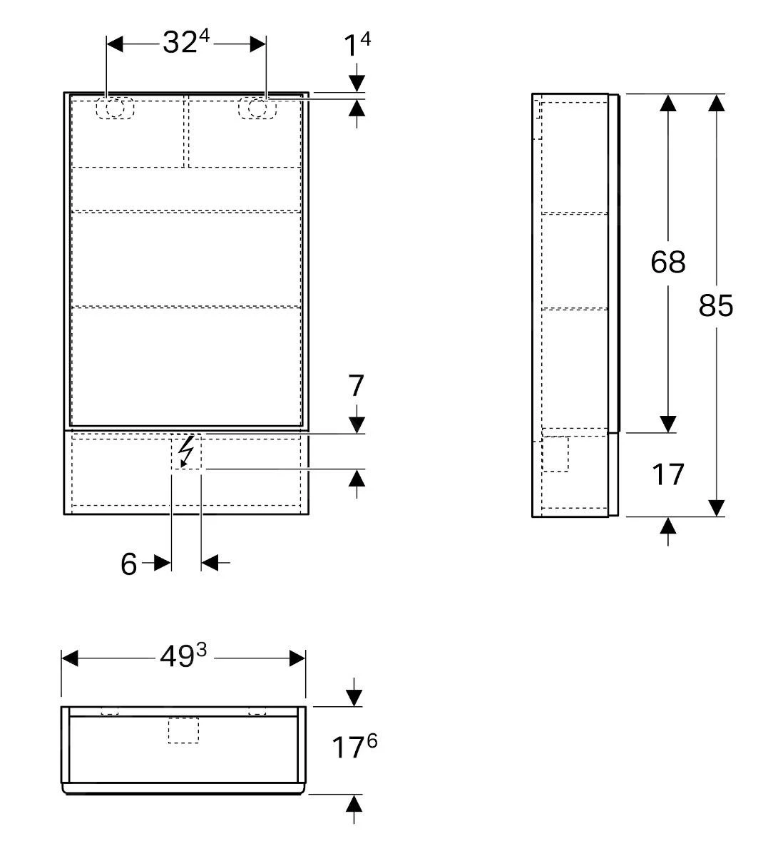 Geberit Selnova Square - Spiegelkast 850x493x176 Mm, 2 Deuren, Glanzend Wit 500.157.01.1 4 Geberit Selnova Square - Spiegelkast 850x493x176 Mm, 2 Deuren, Glanzend Wit 500.157.01.1 - Afbeelding 2