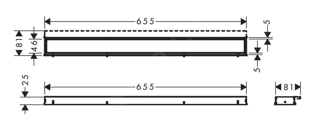 Hansgrohe RainDrain Match - Douchegoot Met Rvs Rooster 700, In Hoogte Verstelbaar Frame, Chroom 56037000 4 Hansgrohe RainDrain Match - Douchegoot Met Rvs Rooster 700, In Hoogte Verstelbaar Frame, Chroom 56037000 - Afbeelding 2